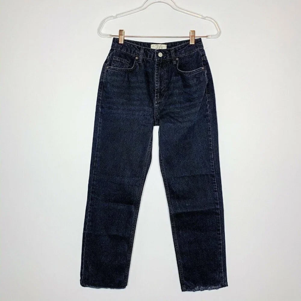 We the Free Free People Dakota Straight Leg Jeans Women 26 Black High Waist NWOT